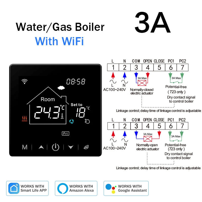 Tuya Smart Home Wifi Heating Thermostat Floor Heating Water Gas Boiler Temperature Thermoregulator Google Home Alexa Alice