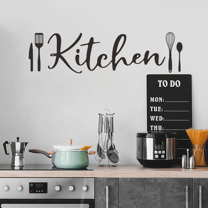 English Slogan Kitchen Wall Sticker Restaurant Kitchen Cooktop Background Home Decoration Wallpaper Creative Pattern Stickers