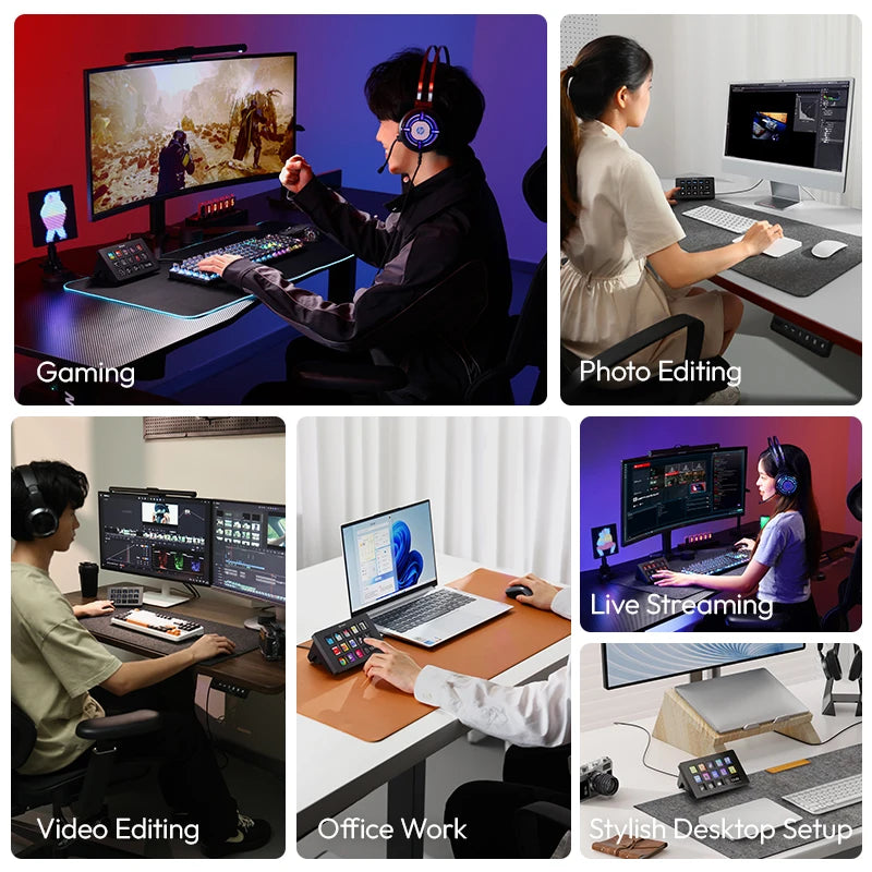 Ulanzi D200 D200H Stream Deck Keyboard with 13 Macro Keys Stream Controler for Youtube Office Game Live Support TF/SD/USB 3.0