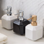 360ML Ceramic Hand Sanitizer Bottle Square Black & White Soap Liquid Container Home Shampoo Shower Gel Dividing Bottle Bathroom
