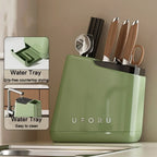 Stable Knives Storage Rack Large Capacity Space Saving Countertop Knives Holder Plastic Anti-slip Cutlery Organizer Kitchenware
