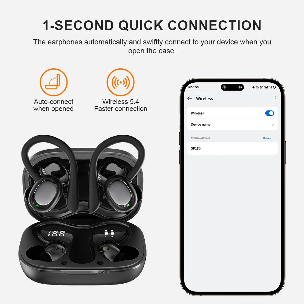 Xiaomi TWS Ear Hook Headphones HiFi Stereo Waterproof Wireless Earphones with LED Display And Long Standby Touch Control Earbuds
