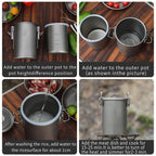 Keith Titanium Rice Cooker Outdoor Camping Cooking Light Weight Cookeware TI6300 Multifunctional  Pot 900ml for  Backpacking