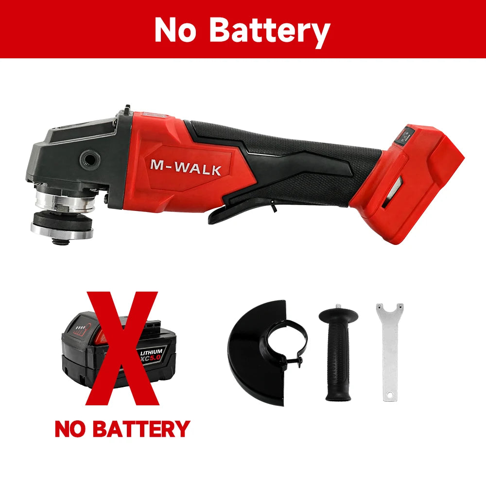 M-WALK 8500RPM High Speed Brushless Angle Grinder 100/125mm With Safety Guard Electric Power Tools For Milwaukee 18V Battery Pin