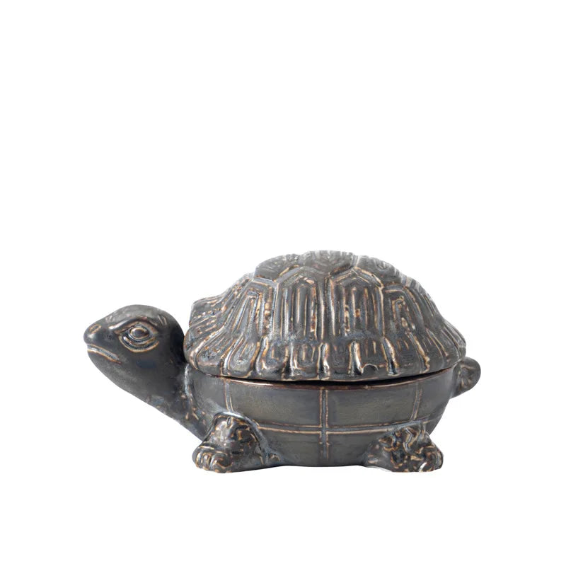 Retro turtle Ashtray Living Room with Lid Anti Fly Ash Ceramic Cigar Ashtray Decoration Chinese Home Decoration Art Friend Gift