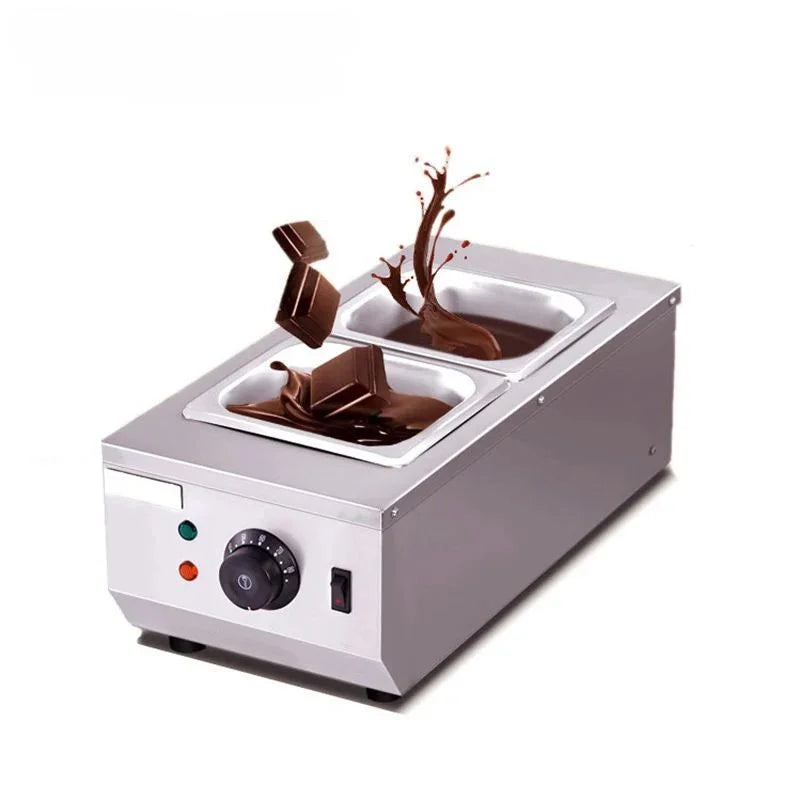 Chocolate melting pots commercial double hot chocolate dipping melting machine cylinder electric warmer melter 2 Lattices