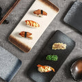 Kitchen Accessories Ceramic Japanese Style Sushi Plate Exquisite Fashionable Dinner Plates Elegant Rectangle Flat Plates Home