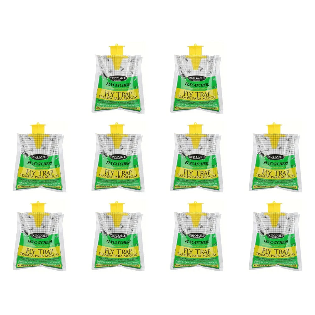 Hanging Flies Trap with Fly Bait Disposable Mosquito Trap Catcher Non-Toxic Fly Wasp Insect Bug Killer for Outdoor Garden Farm