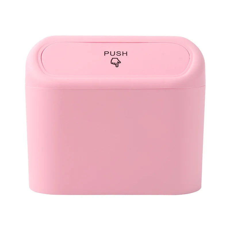 1L Car Interior Storage Case Trash Garbage Box Door Bin Push Can Mini Tray Dustbin Seat Clip Stand Holder Automotive Accessories