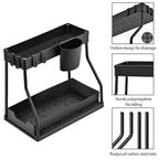 Kitchen storage rack - movable drawers, double-layer storage shelf, no drilling required, for home bathrooms
