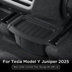 SMABEE for Tesla Model Y Launch 2025 Juniper Car Armrest Rear Storage Box Tray Accessories Tidying TPE Black