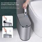 Stainless Steel 7L Smart Trash Can Toilet Brush Set Waterproof Trash Bin Narrow Garbage Smart Sensor Bucket for Lid Bathroom