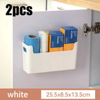 Kitchen Supplies Non Perforated Cling Film Rack Inside Cabinet Wall Rack Dish Drying Rack Cabinet Door Organiser For Kitchen