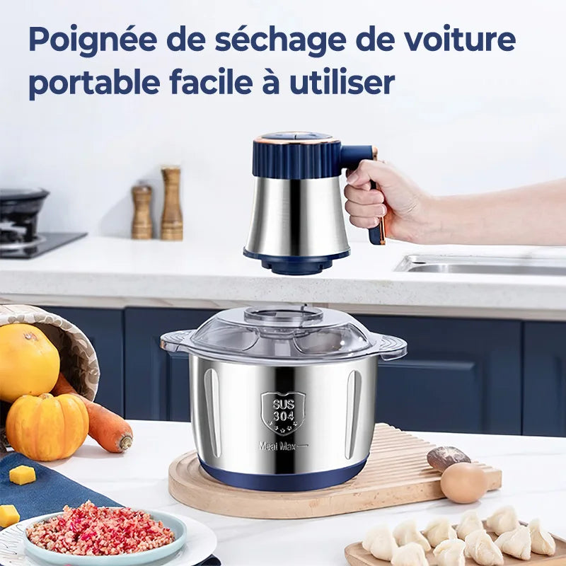 500W 5L Electric Meat Grinder & Food Chopper, 40000RPM Stainless Steel Multi-Functional Vegetable Slicer Processor with 5 Speeds