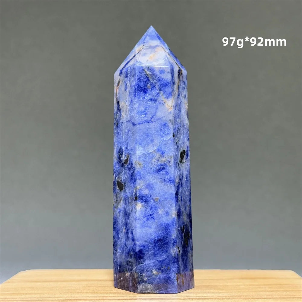 Blue Veins Stone Obelisk Natural Mineral Quartz Home Feng Shui Decorative Gift Reiki Treat Witchcraft Magic Wand