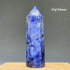 Blue Veins Stone Obelisk Natural Mineral Quartz Home Feng Shui Decorative Gift Reiki Treat Witchcraft Magic Wand