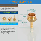 Brass Pipe Fitting 6/8/10/12/14/16mm Hose Barb Tail 1/8" 3/8" 1/4" BSP Male Connector Joint Copper Coupler Adapter