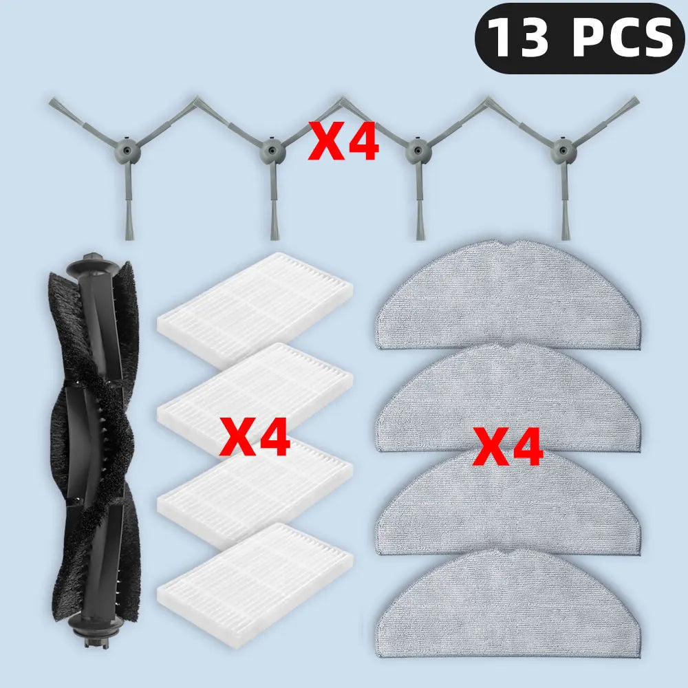 Compatible For ( ILIFE V20 / Vyzzle D10 / Laresar L10 / Lydsto R1D Edge / Roidmi Eve Rook S ) Parts Main Side Brush Filter Mop