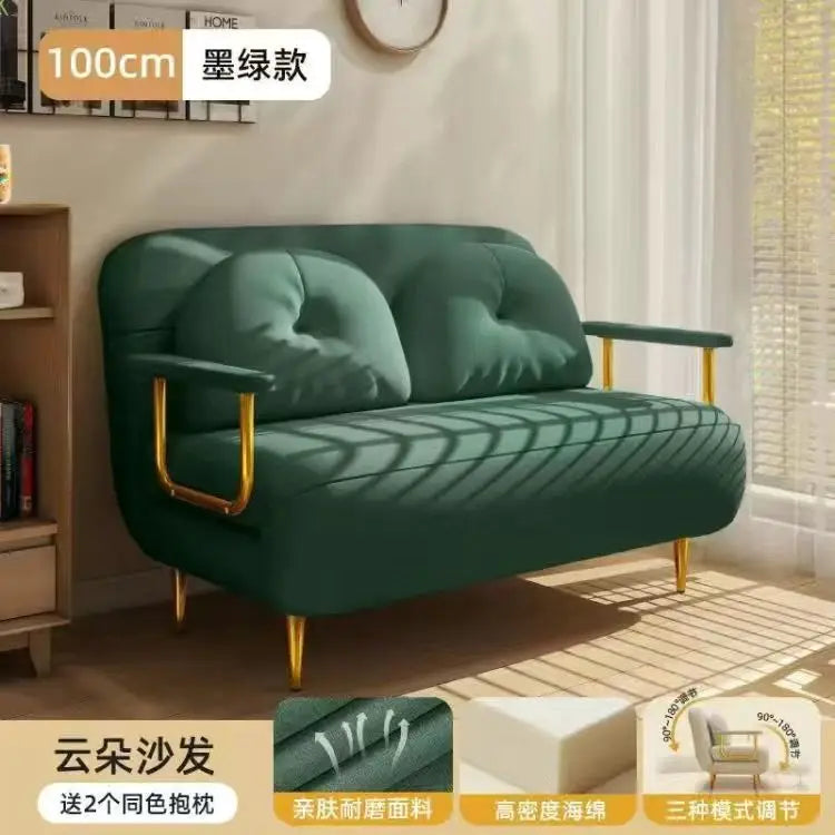 Foldable Sofa Bed Dual Use Single Small Unit Balcony Living Room Multi Functional Clouding Stretching Relaxing Sofa Two Seat