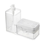 Hand Soap Dispenser for Kitchen Dual Soap Dispenser with Sponge Holder 2-in-1 Countertop Soap Pump Dispenser for Kitchen Sink