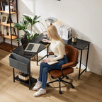 50-inch L-Shaped Gaming Desk with CPU Stand - Black