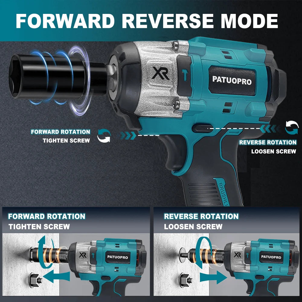 500N.m Brushless Impact Wrench 1/2 Inch Cordless Rechargeable Electric Wrench Home Power Tool For Makita 18V Battery(No Battery）