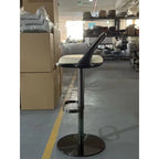 Kitchen Island Bar Stool Black Curved Wood Backrest Adjustable Height Rotating Cabinet Chair with Upholstered Seat