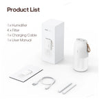 Cordless Rechargeable Air Humidifier 2000mAh Wireless Cool Mist Diffus