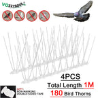 2-12PCS Balcony Anti-bird Pigeon Spikes and Bird Repeller Deterrent Anti Bird Repellent Stainless Steel Anti Bird Thorn Nail Kit