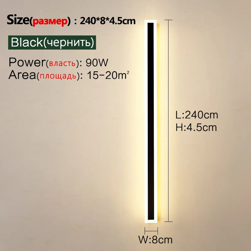 Outdoor LED Wall Lamp - Long, IP65 Waterproof, for Garden, Balcony, Entrance, Staircase | AlluCanFind
