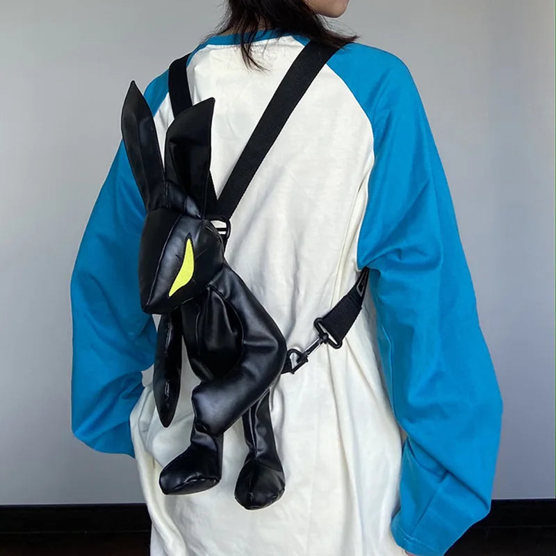 Y2K Cool Cartoon Rabbit Doll Backpack | Unique Fashion Shoulder Bag for Teens