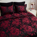7-Piece Queen Comforter Set with Matching Curtains Jacquard Seersucker Floral Design Hypoallergenic Bedding Set Easy Care