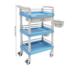 3-Tier Salon Storage Cart Movable Beauty Organizer 176 Lbs Load Utility Cart with Universal Wheels