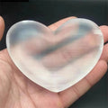 40-140g Natural Selenite Crystal Heart Shape Bowl White Gypsum Coaster Energy Power Minerals Specimen Healing Home Decoration