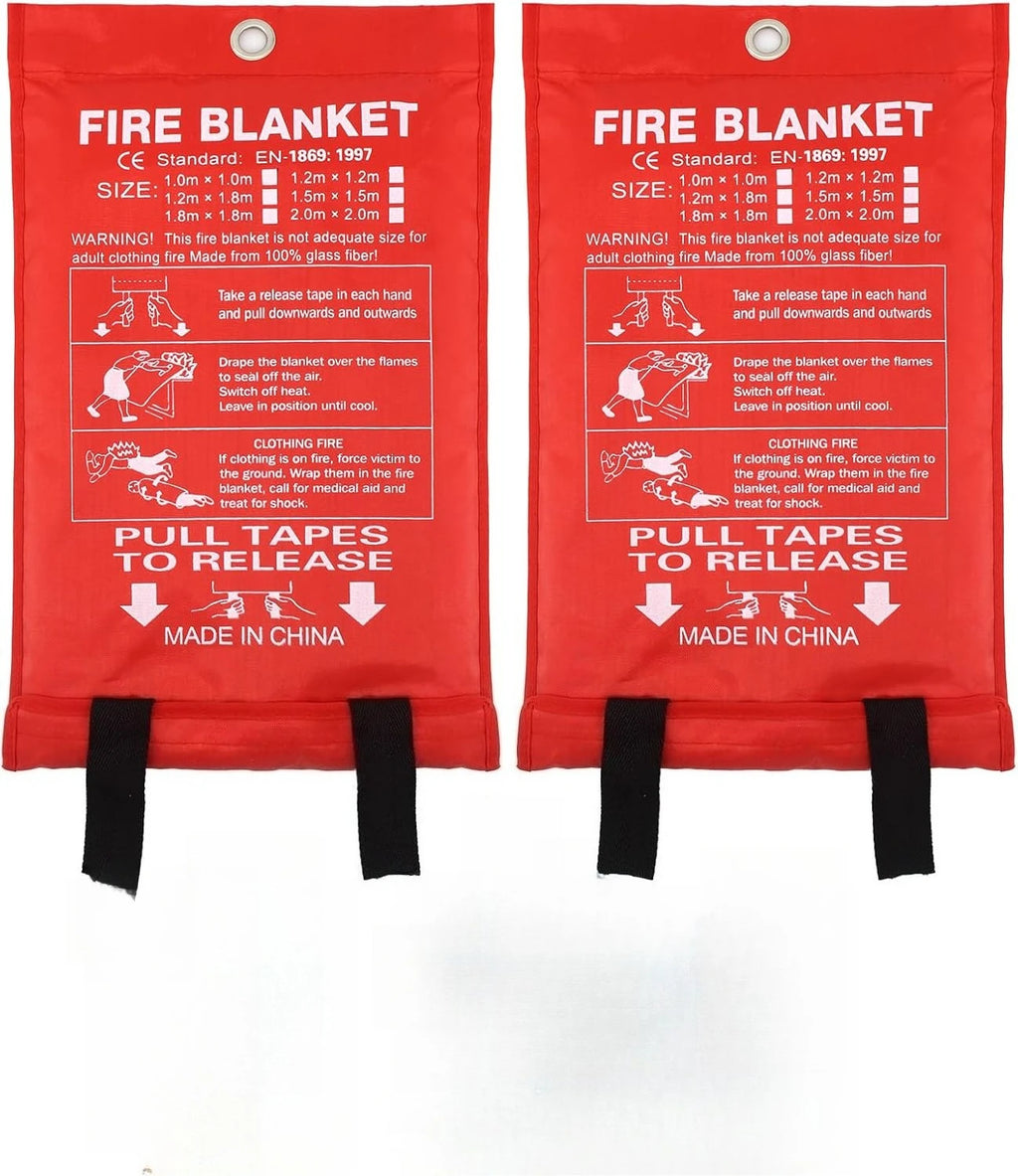 Emergency Fire Blanket Fiberglass Flame Retardant Suppression Blanket for Home Kitchen Safety Survival Cover
