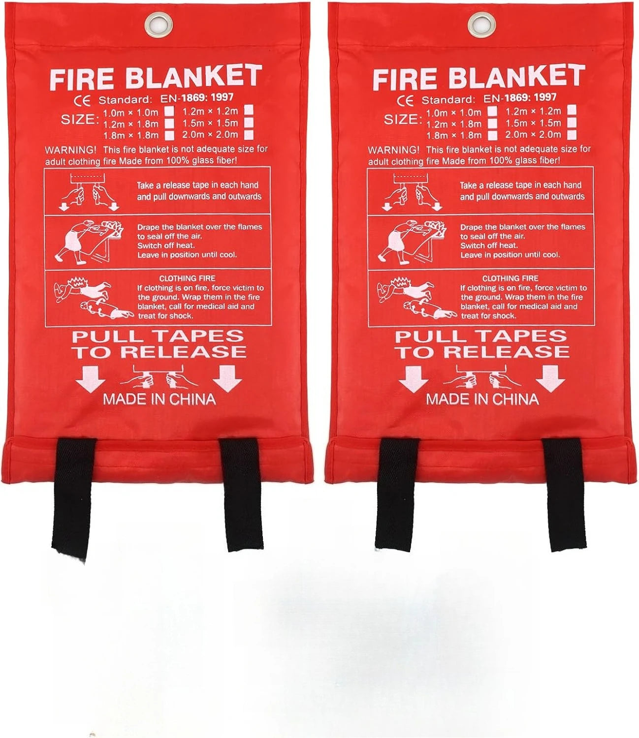 Emergency Fire Blanket Fiberglass Flame Retardant Suppression Blanket for Home Kitchen Safety Survival Cover