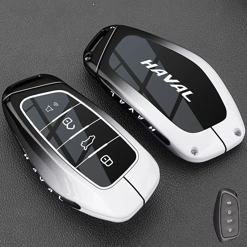 Leather Car Key Case Cover for Great Wall Haval H6 2024 H9 2024 H2 M6 Cool Dog Plus Owl Dragon MAX F7 F7X F7H H8 H3 Accessories