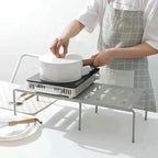 Kitchen Retractable Storage Rack Multi-Purpose Home Storage Rack With Hollowed-Out Design For Draining And Stain Prevention