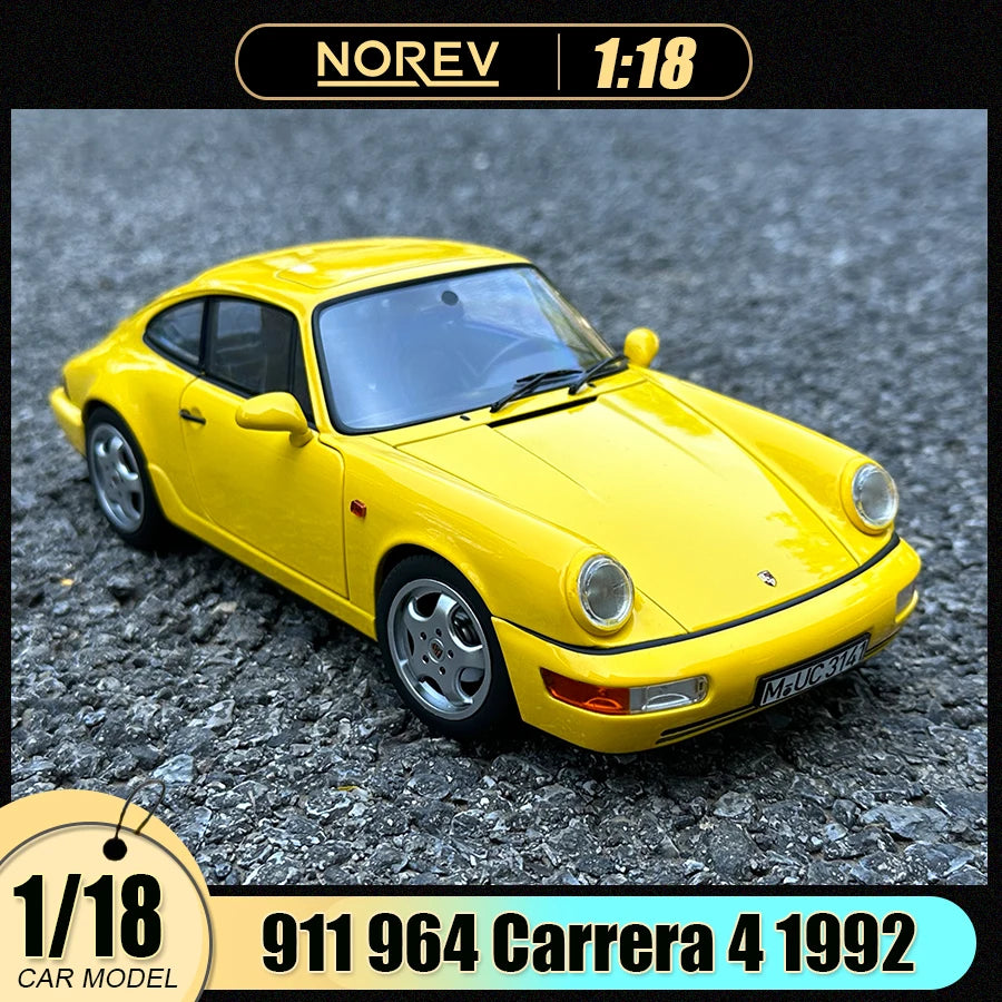 NOREV 1/18 Scale 911 964 Carrera 4 1992 Alloy car model holiday gift collection Classic car die cast model