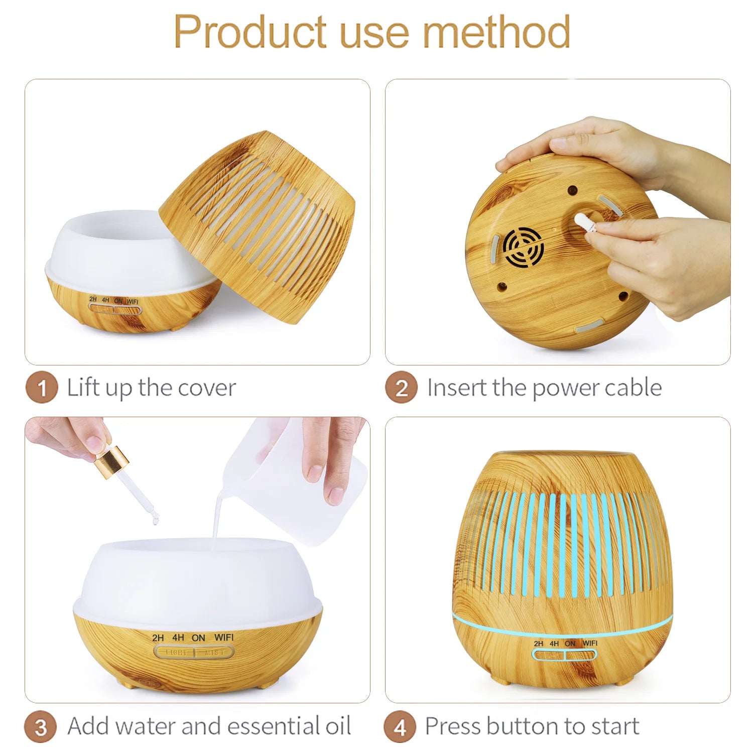 WiFi smart Electric Aroma Diffuser Essential Oil Diffuser 400ML Air Humidifier Ultrasonic Remote Control Mist Maker Home