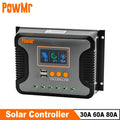 PowMr PWM 80A 60A 30A Solar Charge Controller 12V 24V 36V 48V Lead-Acid Lithium Battery Charger Max PV 100V Dual Control Mode