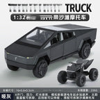 1:32 Cybertruck Pickup Alloy Car Model Diecasts Off-road Vehicles Truck Car Model Sound Light Kids Toys Gift