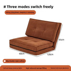 Leisure Corduroy Folding Lazy Sofa Living Room Single Sofa Small-sized Household Cream Style Reclining Foldable Sofa Bed New