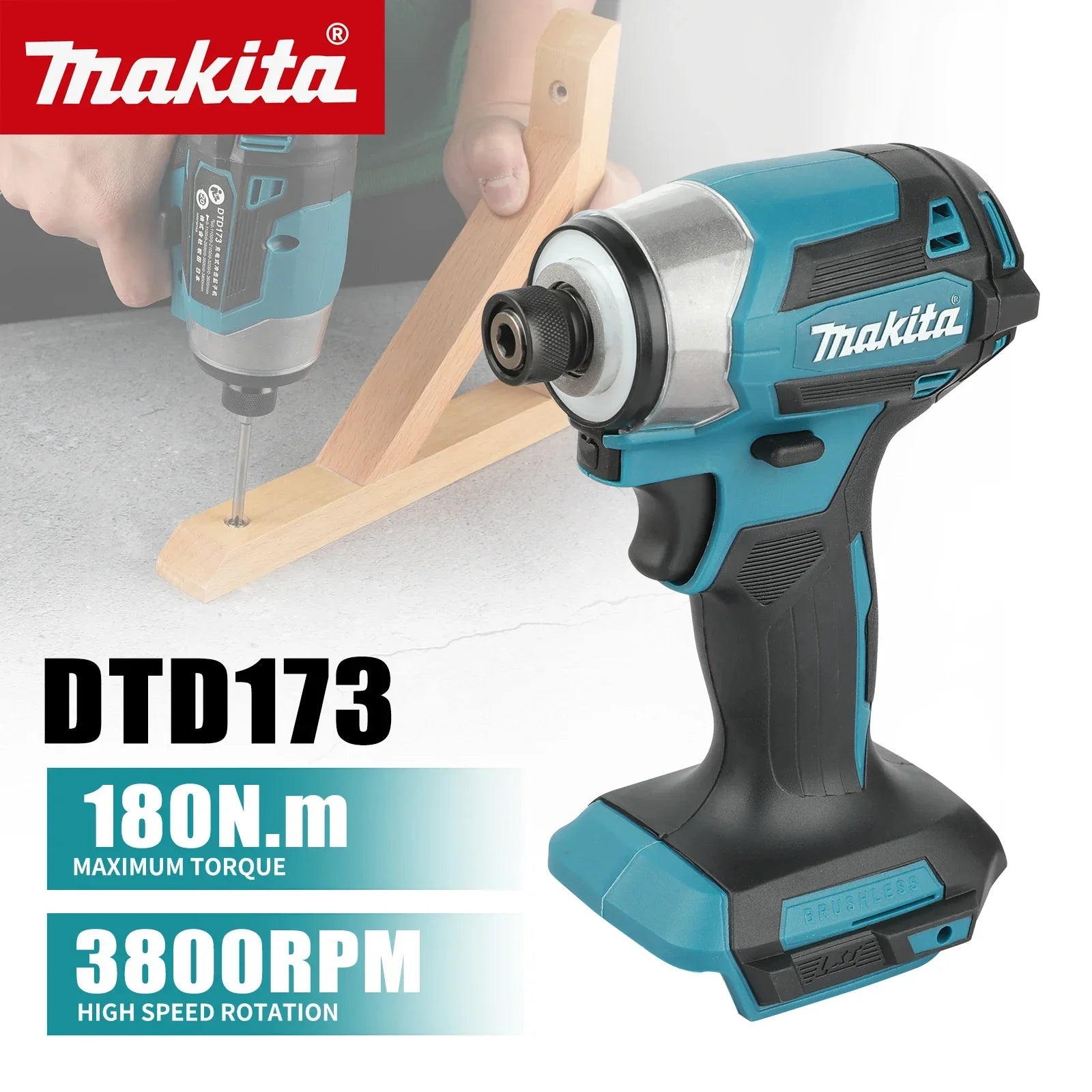 Makita Lithium Screwdriver New Dtd173 Impact Screwdriver Set Household Electric Screwdriver Electric Hand Drill