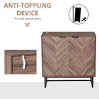 Walnut Double Door Storage Cabinet