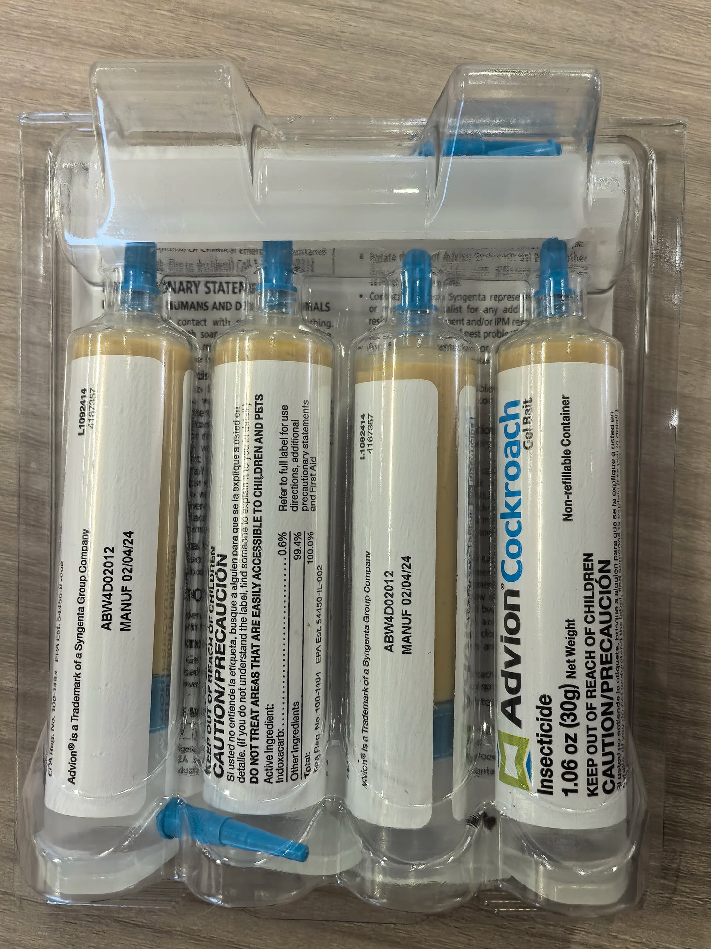 Advion Cockroach Gel Bait (4 Tubes) | Indoor/Outdoor Roach Killer Gel