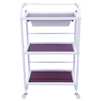 Meal Salon Trolley Rolling Cart Frame Storage Shelf Wheelcart with 3-Tiers and 1 Drawer White for Spa  Salon and Hairdresser