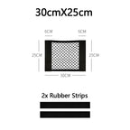 Car Trunk Net Car Double Storage Network Bag Auto Seat Back Fixed Mesh Pocket Universal Car Elastic Velcro Straps Net Organizer