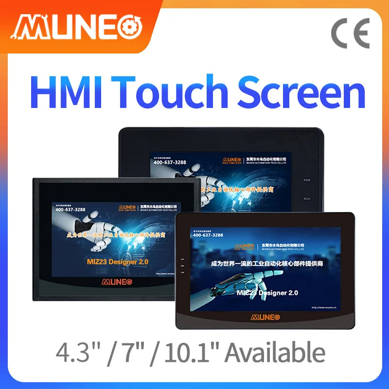 MUNEO  4.3 7 10 inch LED Touch Screen for PLC Ethernet Touch Panel HMI Touch Screen Support USB Flash Disk USB Ethernet Download