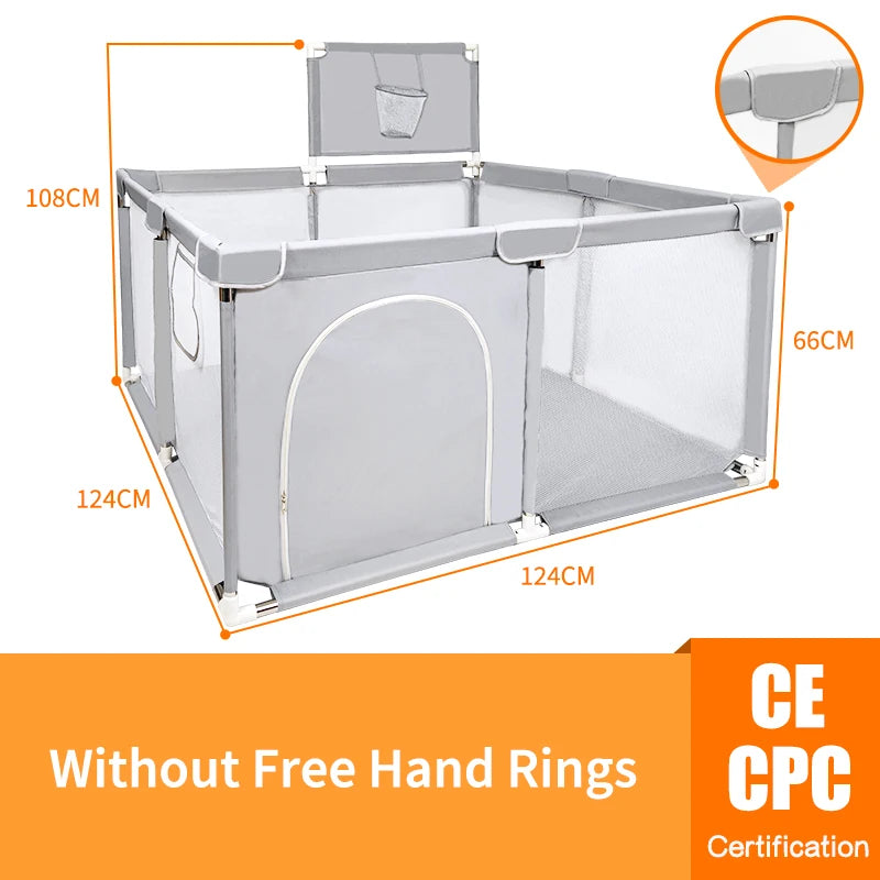 PANGDUBE Baby Playground Playpen for Baby and Toddlers Thicken Steel Pipes & Cloth Baby Fence Play Park Baby Activity Fence